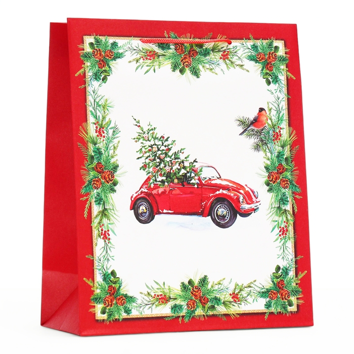 Новый год. Пакет подарочный Новый год. Пакет подарочный "Машина", 26 х 32 х 12 см.