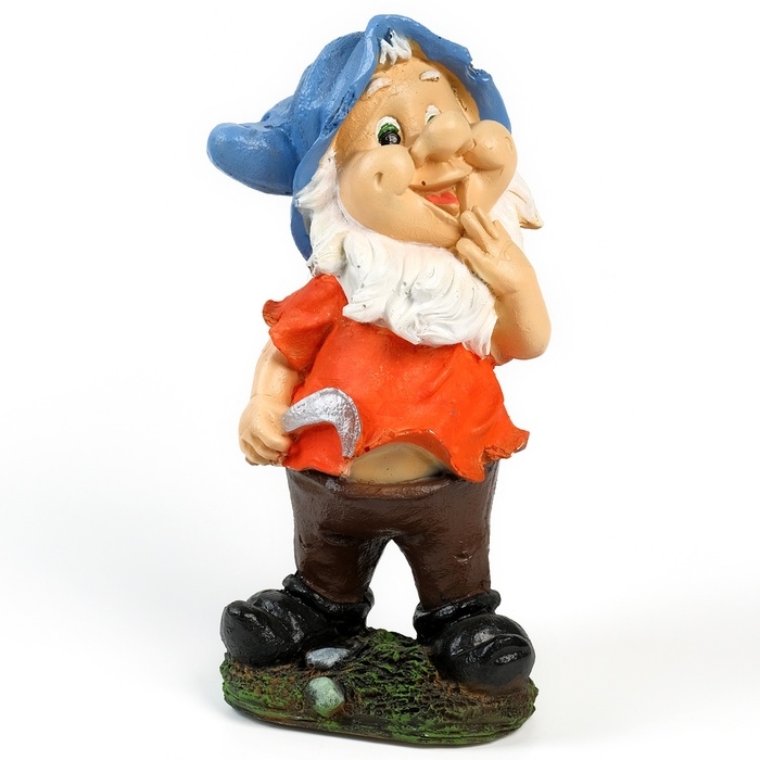 Садовая фигура  Садовая фигура "Гном с серпом" 30х14х14см