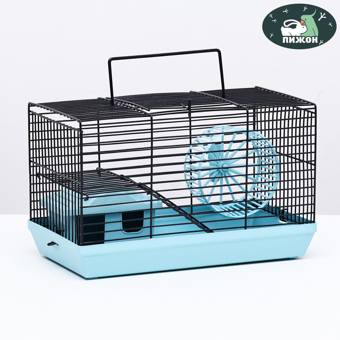Клетка-мини для грызунов Клетка-мини для грызунов "Пижон" №2, укомплектованная, 27 х 15 х 16 см, бирюзовая