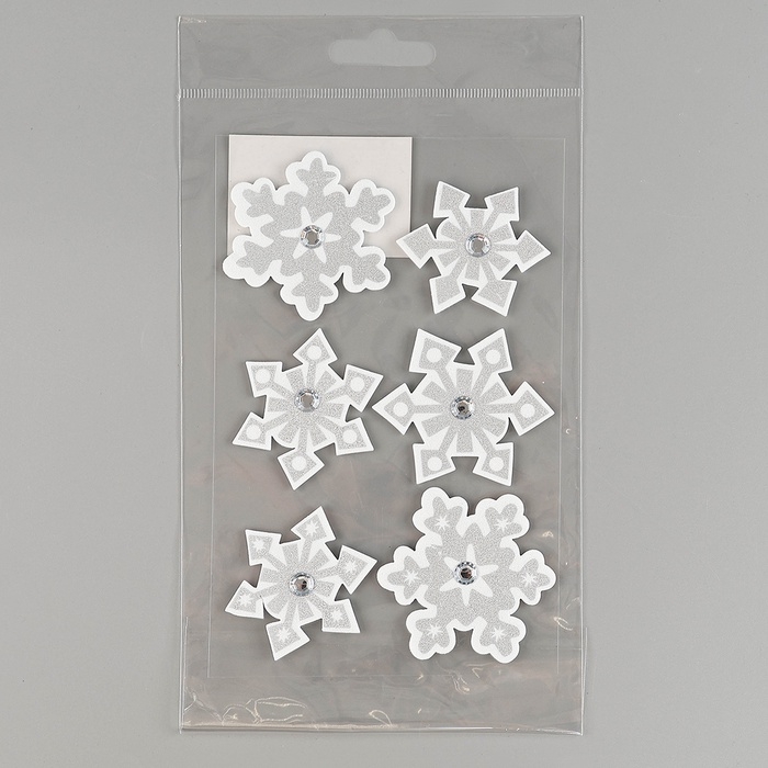 Набор налеек из фетEVAра  Набор налеек из фетEVAра "Снежинки", 6 шт