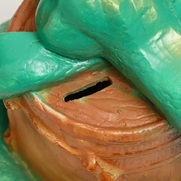 Фигура Фигура "Змея на бочке" зеленая, 20х20см