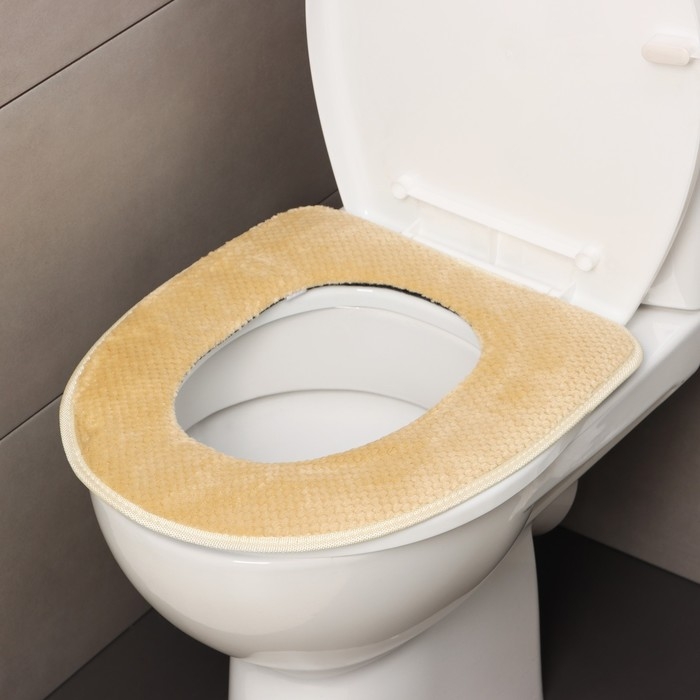 Чехол на сиденье для унитаза на липучках Доляна «Плюш», 34×40 см, цвет МИКС Чехол на сиденье для унитаза на липучках Доляна «Плюш», 34×40 см, цвет МИКС