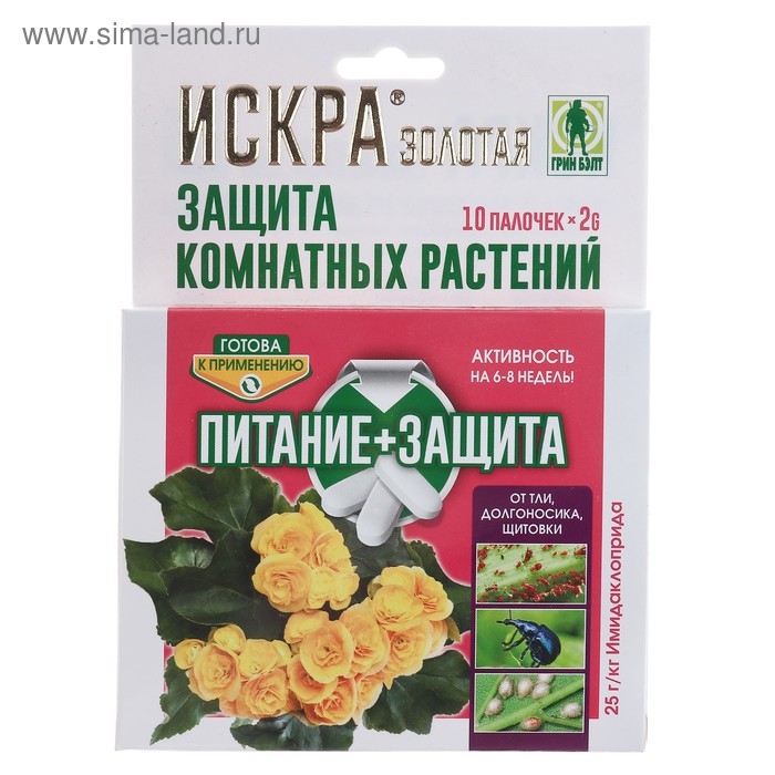 Защита комнатных растений Искра золотая 10 палочек 2 гр Защита комнатных растений Искра золотая 10 палочек 2 гр