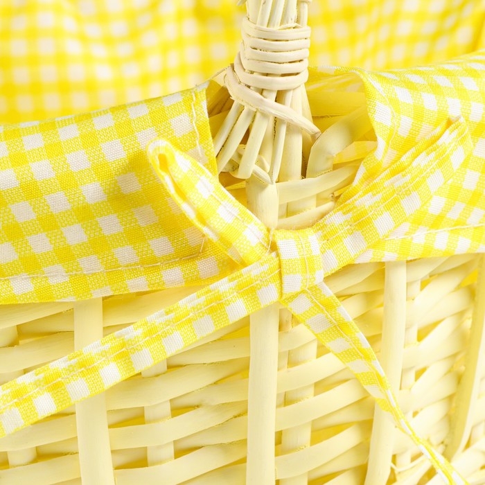 Корзина плетеная, 22 х 22 х 11 х 27 см, желтая Корзина плетеная, 22 х 22 х 11 х 27 см, желтая