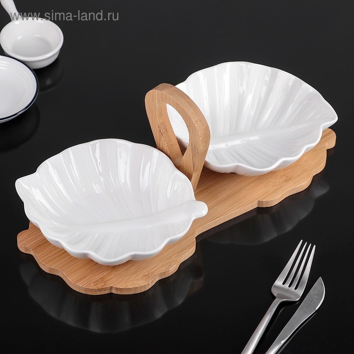 Набор салатников керамический «Эстет», 33×14×11 см, 2 предмета Набор салатников керамический «Эстет», 33×14×11 см, 2 предмета