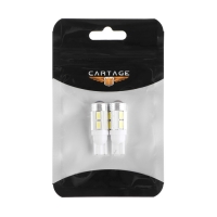 Автолампа светодиодная Cartage, T10 W5W, 12 В, 10 SMD-5630, набор 2 шт