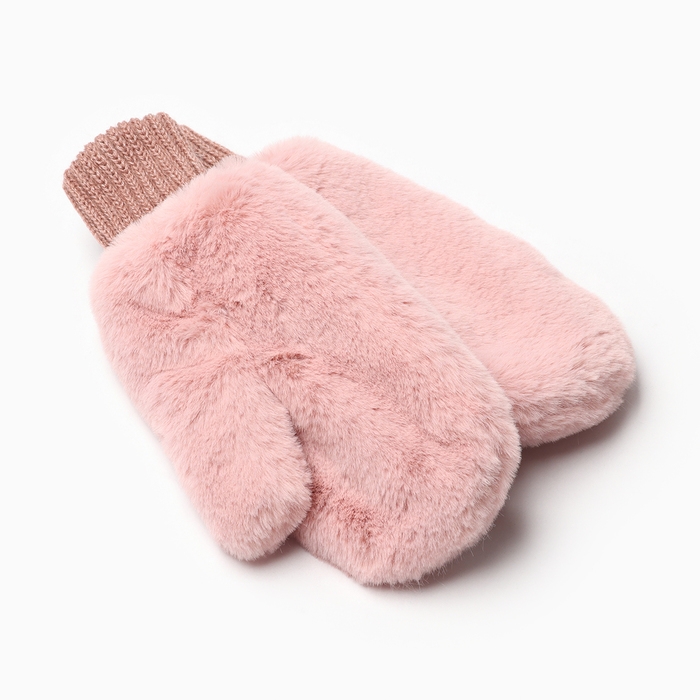 Варежки для девочки двойные, розовый/микс, размер 14 Варежки для девочки двойные, розовый/микс, размер 14