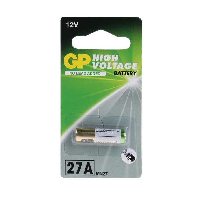 Батарейка алкалиновая GP Mercury Free, А27 (27A, MN27)-1BL, 12В, блистер, 1 шт. Батарейка алкалиновая GP Mercury Free, А27 (27A, MN27)-1BL, 12В, блистер, 1 шт.