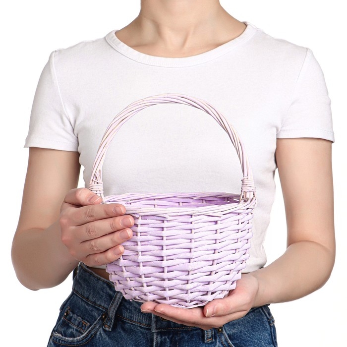 Корзина плетеная, 20×20×11,5/25 см, ива Корзина плетеная, 20×20×11,5/25 см, ива