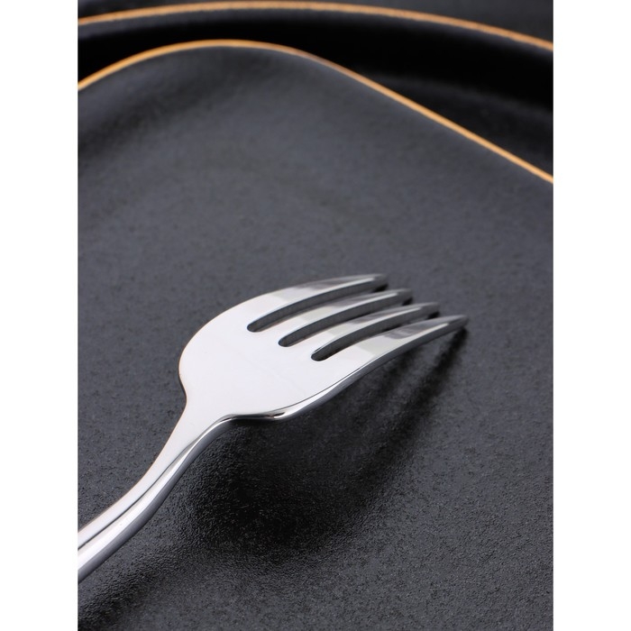 Вилка десертная из нержавеющей стали «Торнбери», длина 18,2 см, толщина 6 мм, цвет серебряный