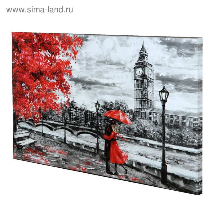 Картина на холсте Картина на холсте "Влюблённые на набережной" 60*100 см