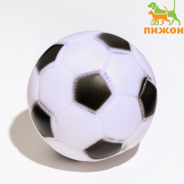 Игрушка пищащая  Игрушка пищащая "Мяч Футбол" для собак, 6,2 см, белая