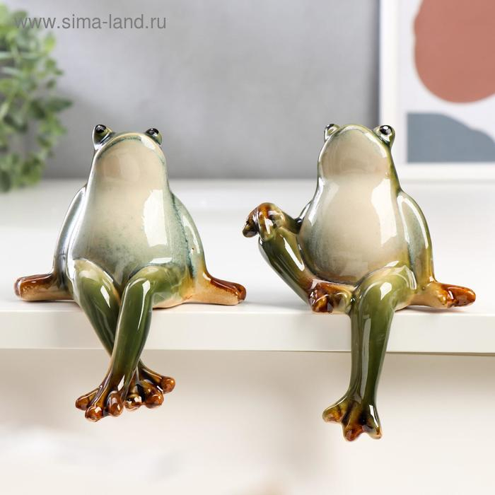 Сувенир керамика Сувенир керамика "Лягушка" набор 2 штуки 14х10х11,5 см