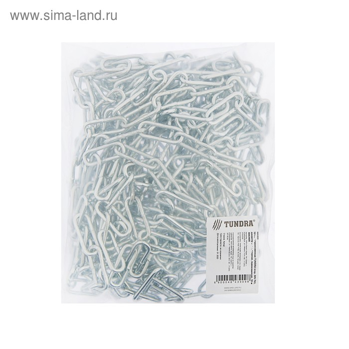 Цепь длиннозвенная ТУНДРА krep, DIN763, диаметр 3 мм, сварная, оцинкованная, 10 м Цепь длиннозвенная ТУНДРА krep, DIN763, диаметр 3 мм, сварная, оцинкованная, 10 м