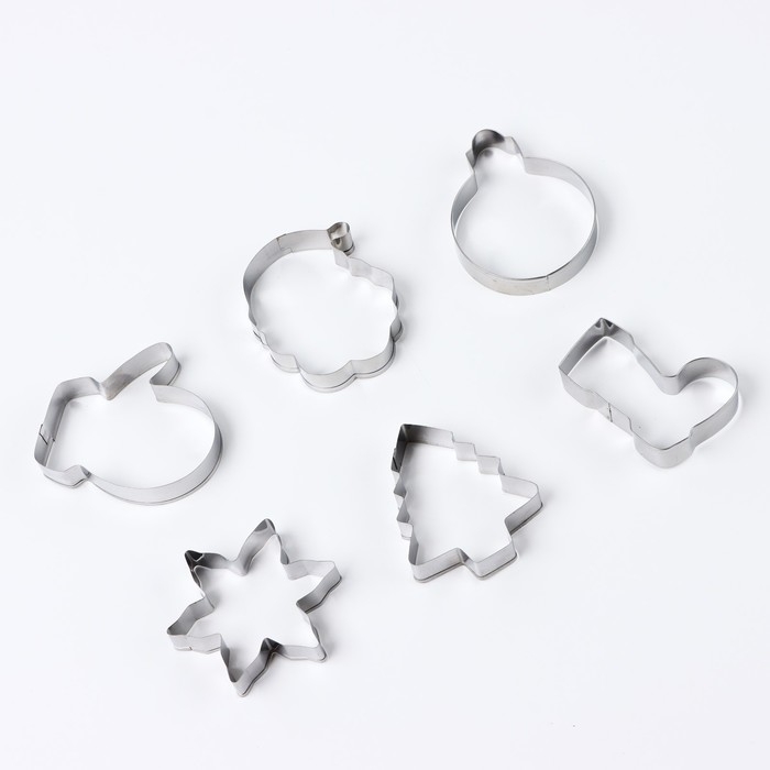 Новый год. Набор форм для печенья «Праздник», 6 шт Новый год. Набор форм для печенья «Праздник», 6 шт