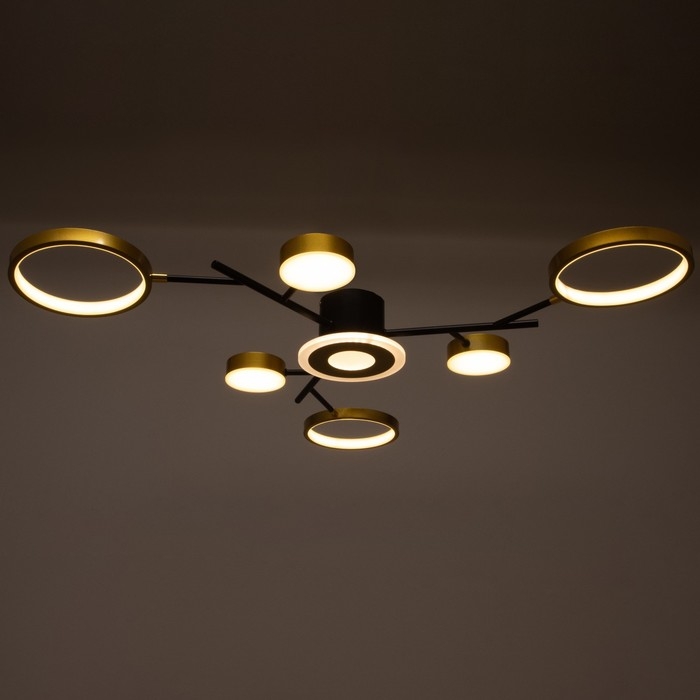 Люстра с ПДУ 2300/7GD LED 150Вт 3000-6000К золото 75х75х9 см BayerLux