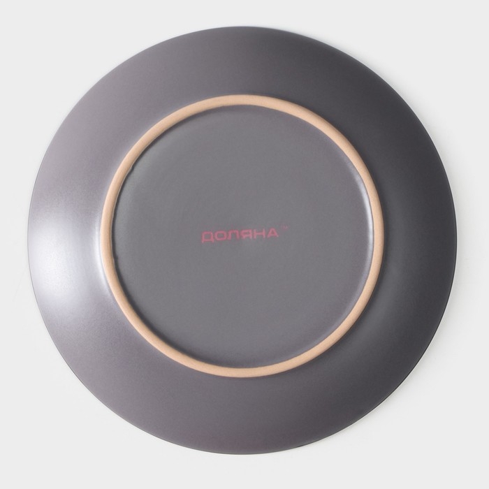 Тарелка десертная керамическая Доляна «Ваниль», d=19,5 см, цвет серый Тарелка десертная керамическая Доляна «Ваниль», d=19,5 см, цвет серый