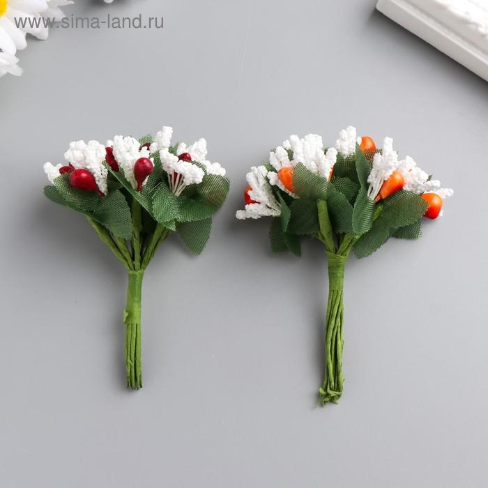 Декор для творчества Декор для творчества "Зимние цветы"МИКС 10 см (1 набор=1 букету) в букете 12 цветов