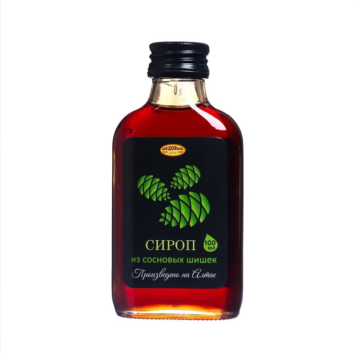 Сироп из молодых сосновых шишек, 100 мл, стекло Сироп из молодых сосновых шишек, 100 мл, стекло