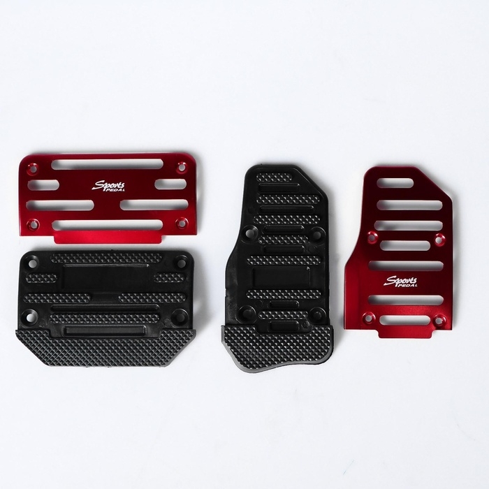 Накладки на педали Cartage, антискользящие, красный, набор 2 шт Накладки на педали Cartage, антискользящие, красный, набор 2 шт