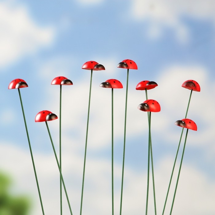 Штекер Штекер "Божья коровка Дарли" 2,5см, длина 25см, набор 10шт