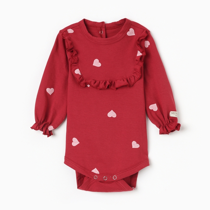 Боди детское с рюшами MINAKU, цвет красный, рост 74-80 см Боди детское с рюшами MINAKU, цвет красный, рост 74-80 см