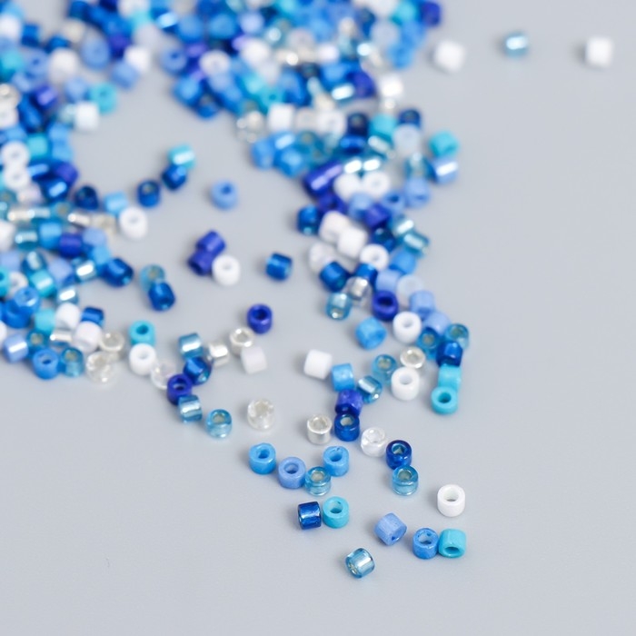 Бисер стекло 12/0  Бисер стекло 12/0 "Перламутр. Сине-голубое ассорти" 10 гр