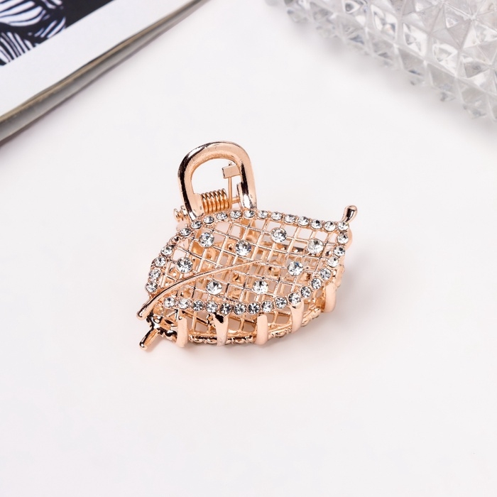 Краб для волос Краб для волос "Элери" лепесток, 4,5 см, золото