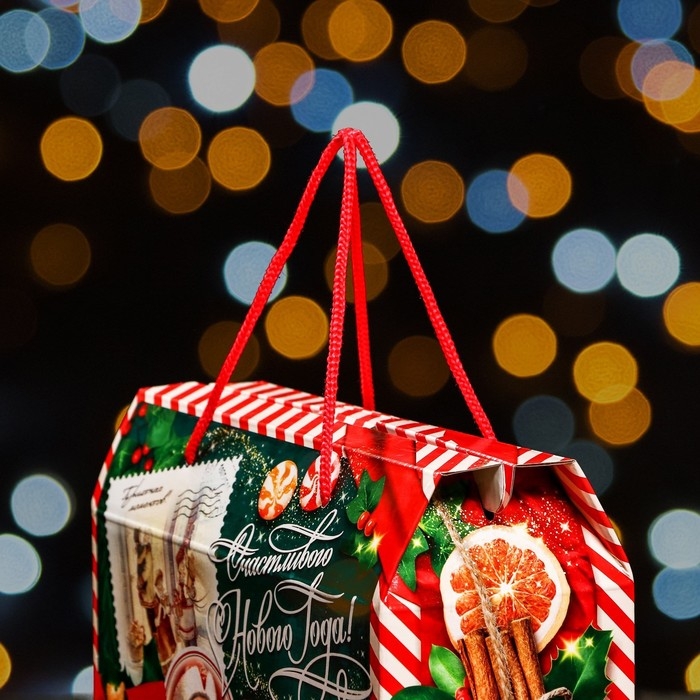 Коробка подарочная складная  Коробка подарочная складная "Изумрудный Винтаж" 23 х 10 х 22 см. Новый год