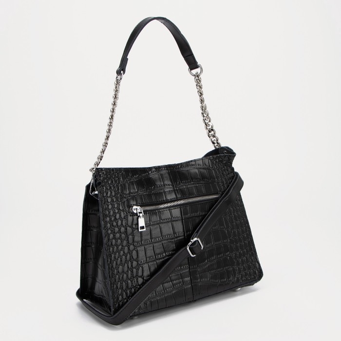 Сумка-тоут на молнии, цвет чёрный