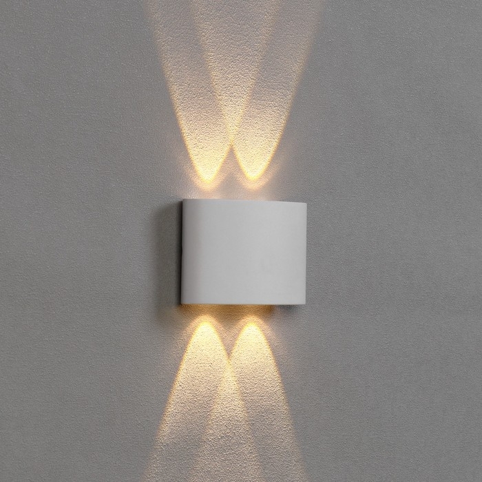 Светильник фасадный «Полусфера», FSD-073, 4 Вт, 3000К, 2 луча, IP65, 220 В, пластик, белый 1008420 Светильник фасадный «Полусфера», FSD-073, 4 Вт, 3000К, 2 луча, IP65, 220 В, пластик, белый 1008420