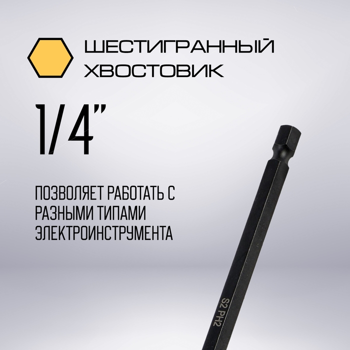 Бита ТУНДРА ПРОФИ, Torsion, сталь S2, PH2 х 150 мм, пвх-чехол Бита ТУНДРА ПРОФИ, Torsion, сталь S2, PH2 х 150 мм, пвх-чехол