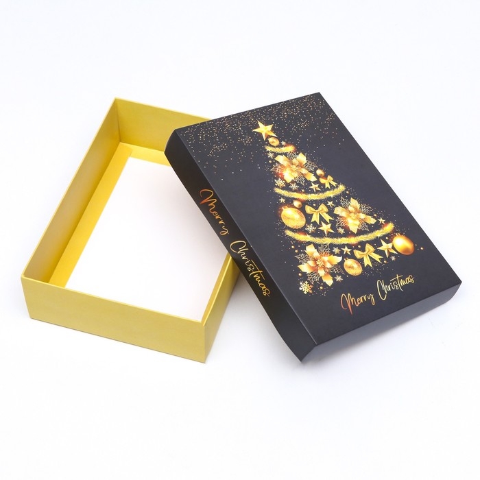 Новый год. Коробка подарочная новогодняя складная, Новый год. Коробка подарочная новогодняя складная, "Ёлка желаний", 21 х 15 х 5,7 см