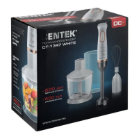 Блендер Centek CT-1347, погружной, 800 Вт, 0.6 л, 2 скорости, белый