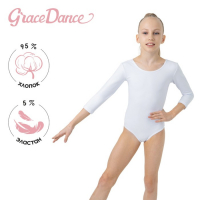 Купальник для гимнастики и танцев Grace Dance, р. 36, цвет белый