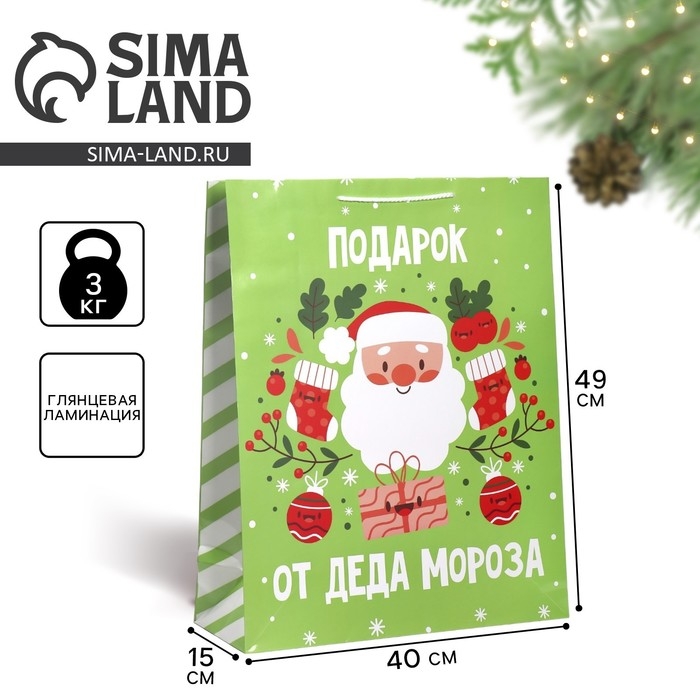 Пакет подарочный новогодний ламинированный XL «Подарок от дедушки», 40 х 49 х 15 см Пакет подарочный новогодний ламинированный XL «Подарок от дедушки», 40 х 49 х 15 см