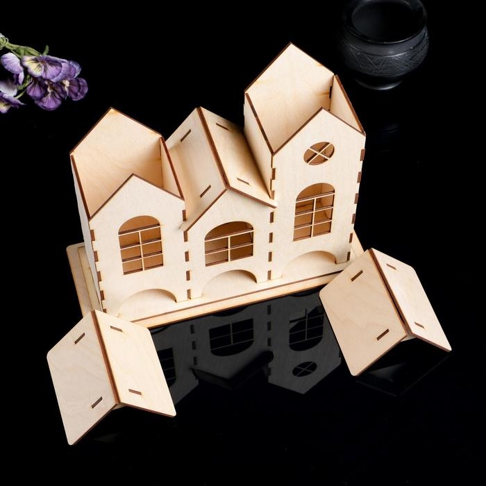 Заготовка для декупажа Заготовка для декупажа "Чайный домик низкий" 3 секции разной высоты 31х 13 х 25 см