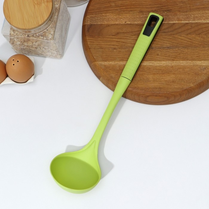 Половник Доляна «Трава», 33 см, цвет зелёный Половник Доляна «Трава», 33 см, цвет зелёный