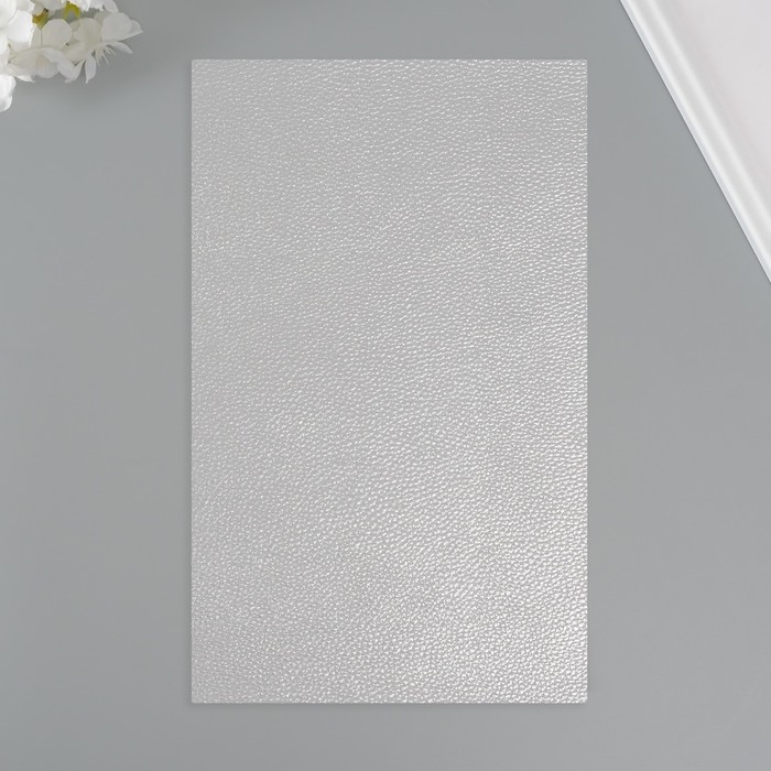 Лист для творчества иск.кожа Лист для творчества иск.кожа "Личи. Перламутр" серебро лист 33х20 см толщина 0,9 мм
