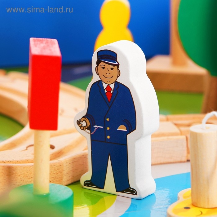 Железная дорога, 88 элементов, стол в комплекте Железная дорога, 88 элементов, стол в комплекте