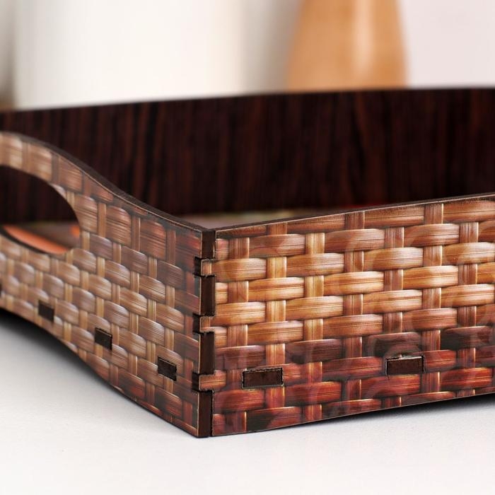 Поднос с ручками Поднос с ручками "Обед", деревянный, 30х20х4,5см