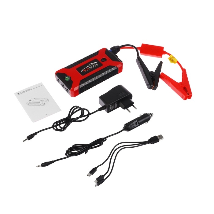 Пуско-зарядное устройство 99800 мАч, 3 LED, 4USB, DC 12V Пуско-зарядное устройство 99800 мАч, 3 LED, 4USB, DC 12V