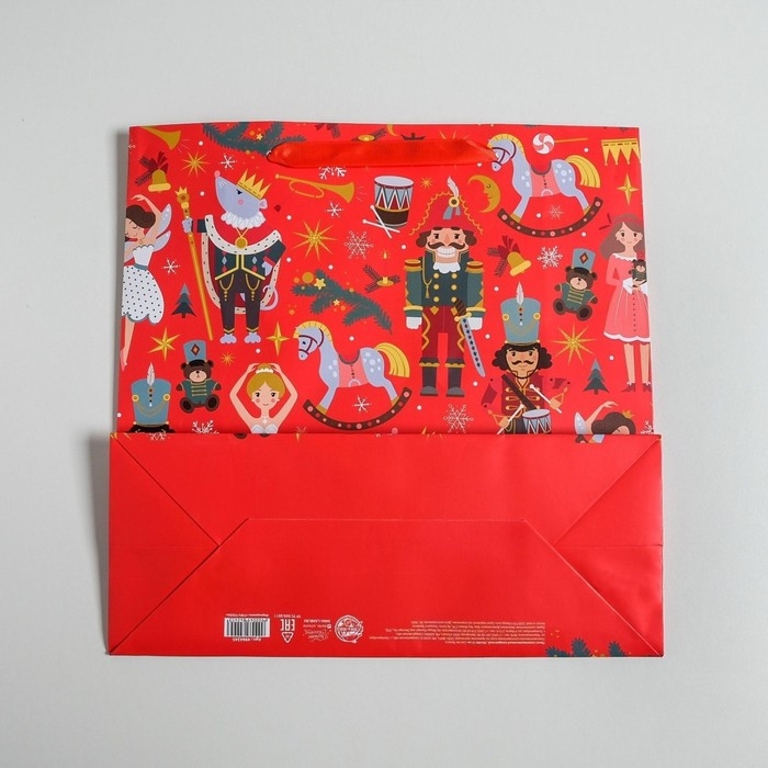 Пакет подарочный новогодний ламинированный квадратный «Щелкунчик», 30 х 30 х 12 см, Новый год Пакет подарочный новогодний ламинированный квадратный «Щелкунчик», 30 х 30 х 12 см, Новый год
