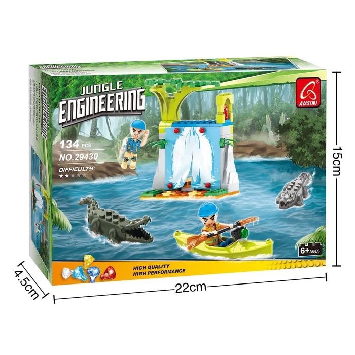 Конструктор «Джунгли. Водопад с крокодилами», 134 детали Конструктор «Джунгли. Водопад с крокодилами», 134 детали