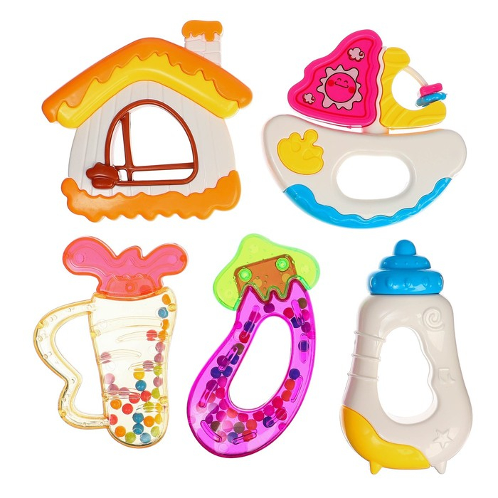 Набор погремушек «Для малыша», 5 шт, цвет МИКС, Крошка Я Набор погремушек «Для малыша», 5 шт, цвет МИКС, Крошка Я