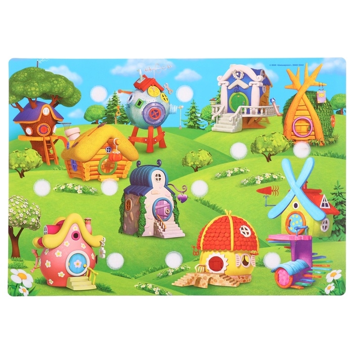 Игра развивающая на липучках Игра развивающая на липучках "Изучаем кто где живет", Смешарики