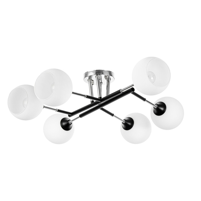 Люстра Люстра "Индис" 6хЕ27 40Вт черно-хромовый 60х60х26 см