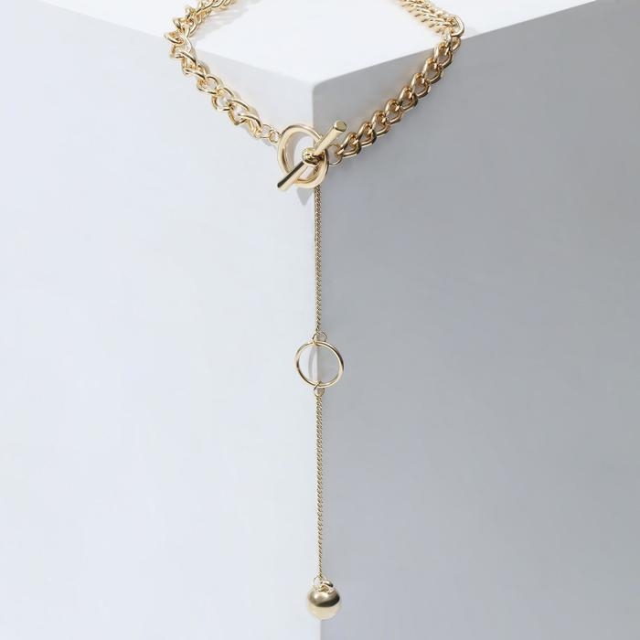 Кулон «Цепь» тоггл с нитью, цвет золото, 45 см Кулон «Цепь» тоггл с нитью, цвет золото, 45 см