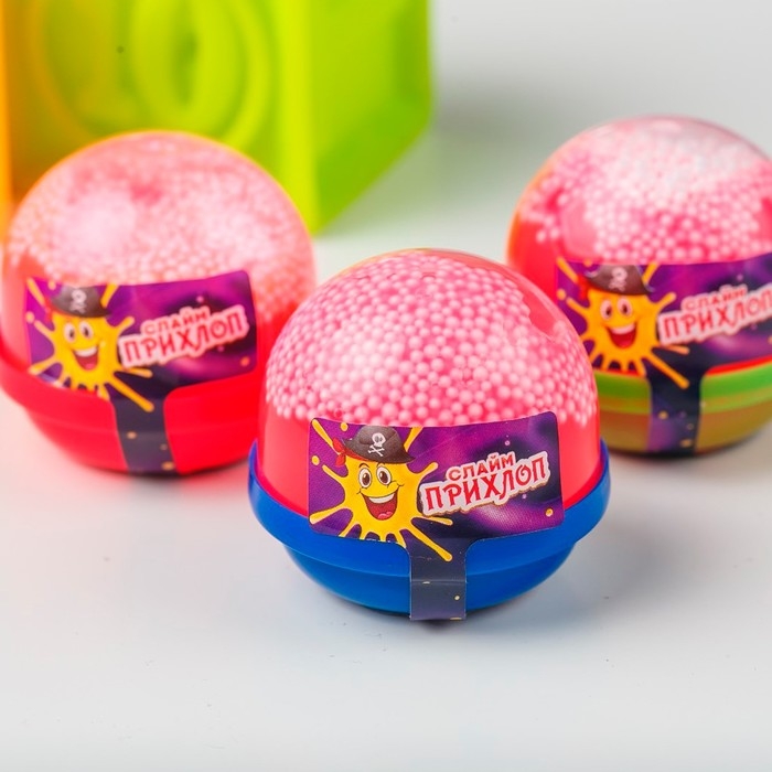 Слайм, Красный, капсула с шариками 40 г Слайм, Красный, капсула с шариками 40 г