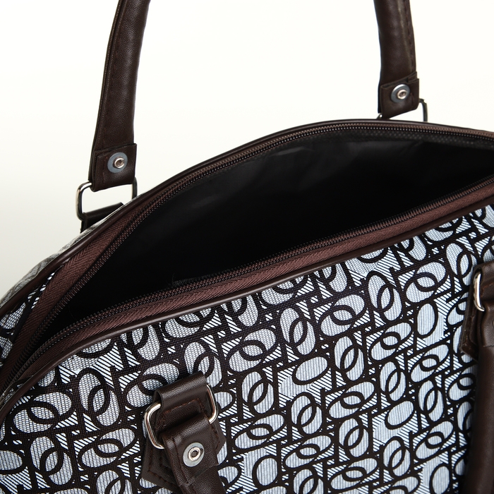 Сумка дорожная на молнии, цвет чёрный/белый Сумка дорожная на молнии, цвет чёрный/белый